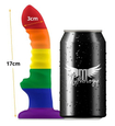 Tęczowe dildo z wypustkami