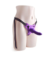 Fioletowy 14-centymetrowy strap-on z uprzężą