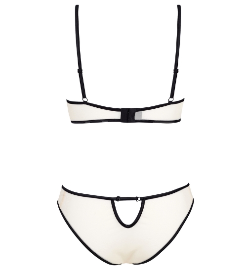 Beżowe body z haftowanymi kwiatami