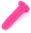Różowe silikonowe dildo z płaską podstawą