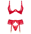 Czerwony komplet z kokardkami Rose