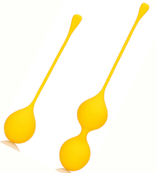 Zestaw żółtych silikonowych kulek gejszy