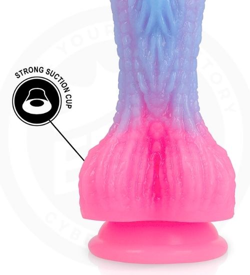 Pastelowe niebiesko - różowe dildo Epic ze strukturą 3D