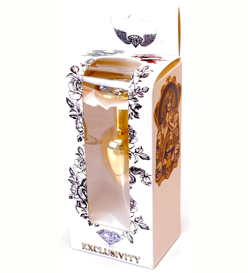 Plug analny z białym kryształkiem