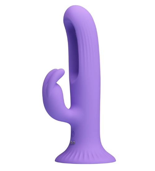 Wielofunkcyjny fioletowy wibrator na przyssawce