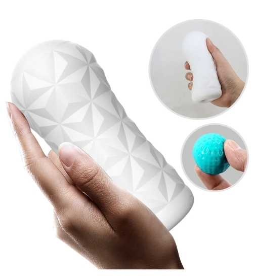 Biały masturbator z kulką 360