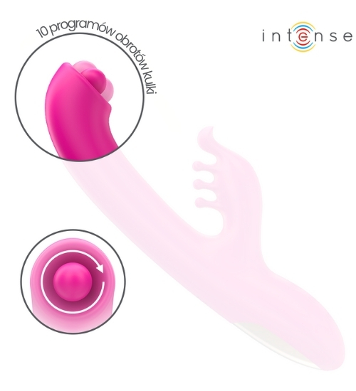 Różowy króliczek z obrotową kulką