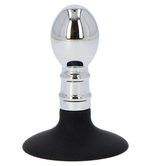 Srebrny plug analny z przyssawką