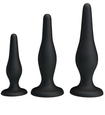 Trzy czarne korki silikonowe