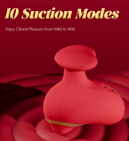 Czerwony masażer łechtaczki z serduszkiem