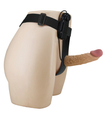 Wibrujący strap on z miękką główką
