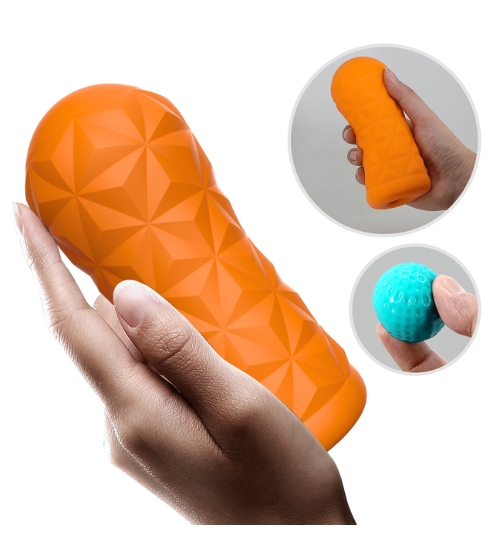Pomarańczowy masturbator z kulką 360