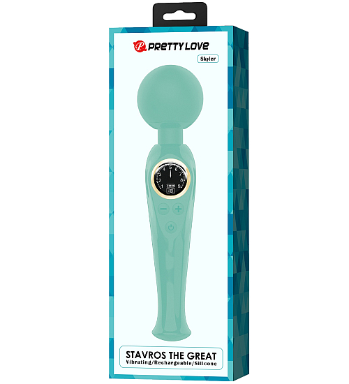 Zielona różdżka z zegarowym wyświetlaczem