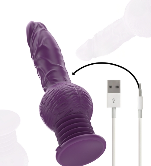 Fioletowy wibrator z ruchem góra - dół