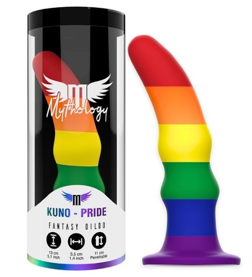 Tęczowe silikonowe dildo Mythology