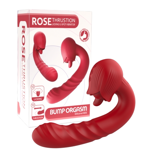 Czerwony wibrator punktu G z języczkiem