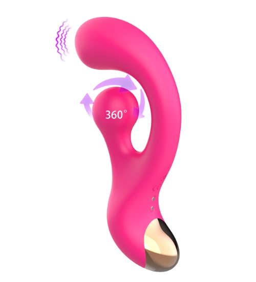 Różowy wibrator z obrotową kulką 360