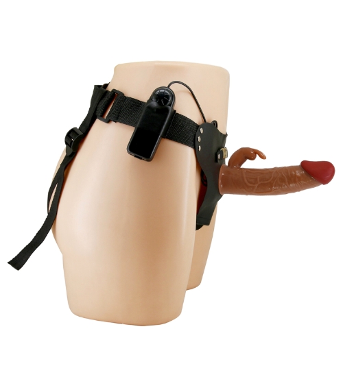 Wibrujący strap-on z króliczkiem