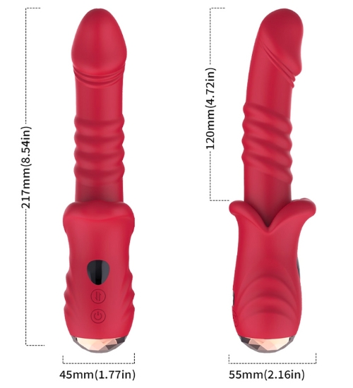 Posuwisty czerwony wibrator