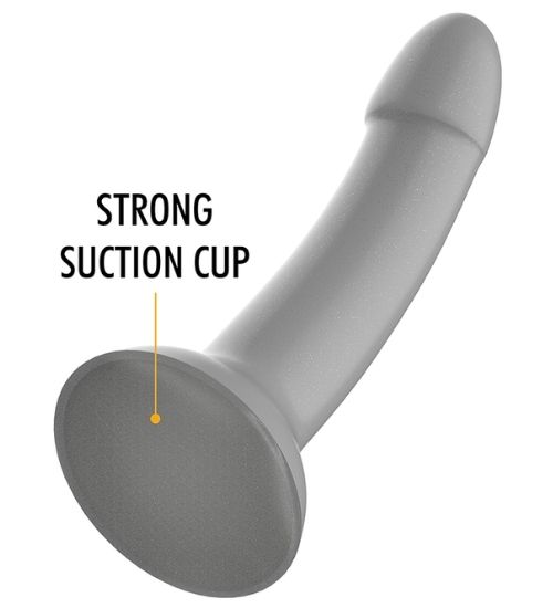 Majestatyczne srebrne dildo z brokatem Mythology