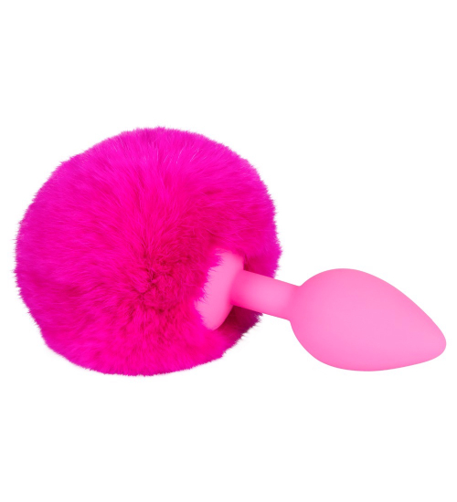 Zachwycający różowy pompon - plug analny