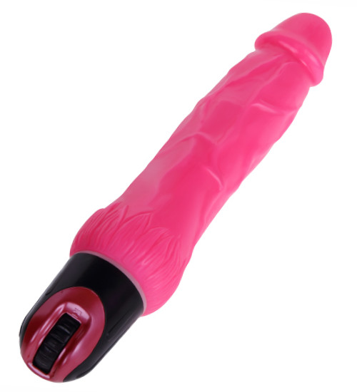 Żylasty różowy wibrator- intensywne wibracje