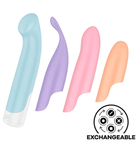 Zestaw Przyjemności: Wibrator + 4 nakładki 