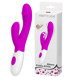 Różowy wibrator z ruchomą wypustką